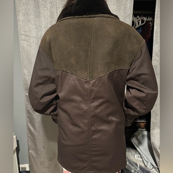 Jacques Jewel Neiman Marcus Brown Shearling Coat Jacket Womens 8 - Picture 10 of 11